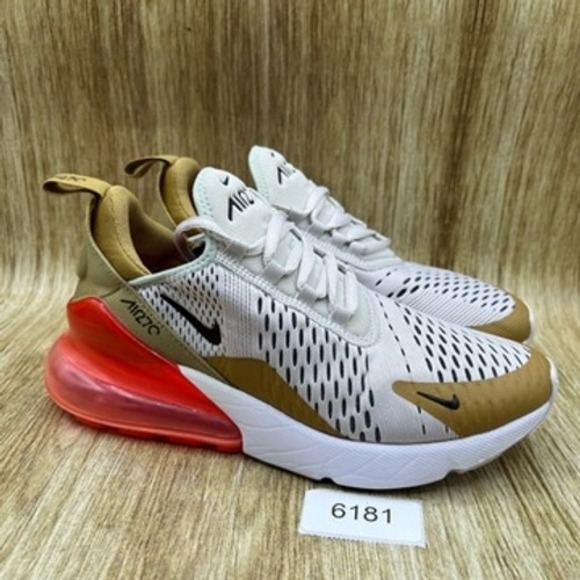 Nike Air Max 270 White and Gold Sneakers - Picture 10 of 10